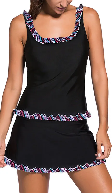 TONY женский купальник из двух частей Цветочный Танкини с рюшами размера плюс