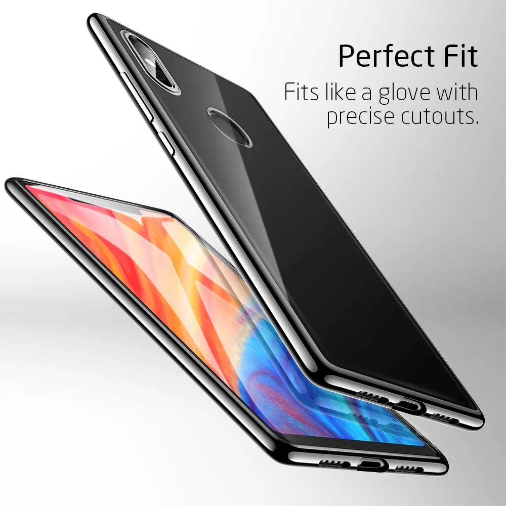 ESR чехол для Xiaomi Mi 8 Прозрачная мягкая оправа из ТПУ Яркий глянцевый черный синий
