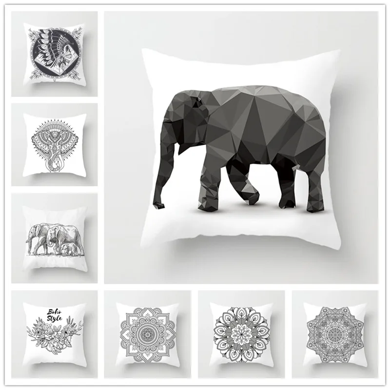 

Houspace Polyester Peach Skin Boho Style For Home Pillow Cover Decor Sofa Car Decorative Gift Chair Seat Pillow Case
