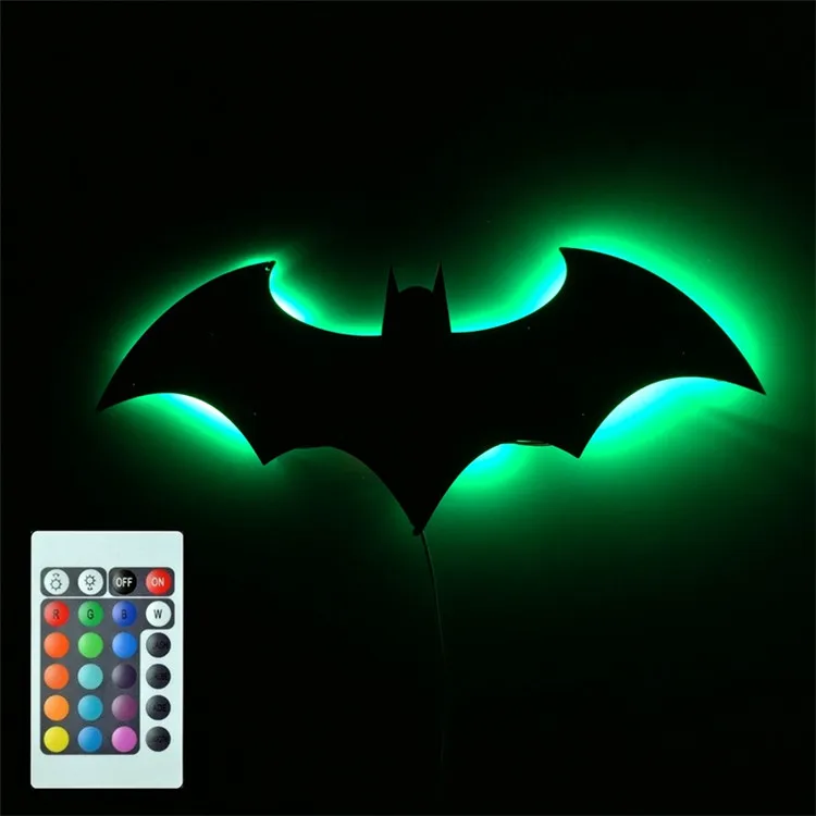 Бэтмен проекционный ночной Светильник RGB изменение цвета светодиодный украшение для бара и вечеринки зеркало настенный светильник Бэтмен Символ Новинка окружающие лампы