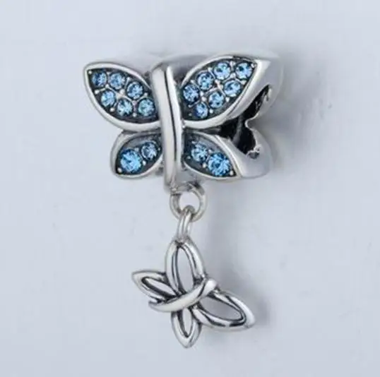 Sapphire Butterfly Beads high level 925 sterling silver diypandola style bead free shipping | Украшения и аксессуары