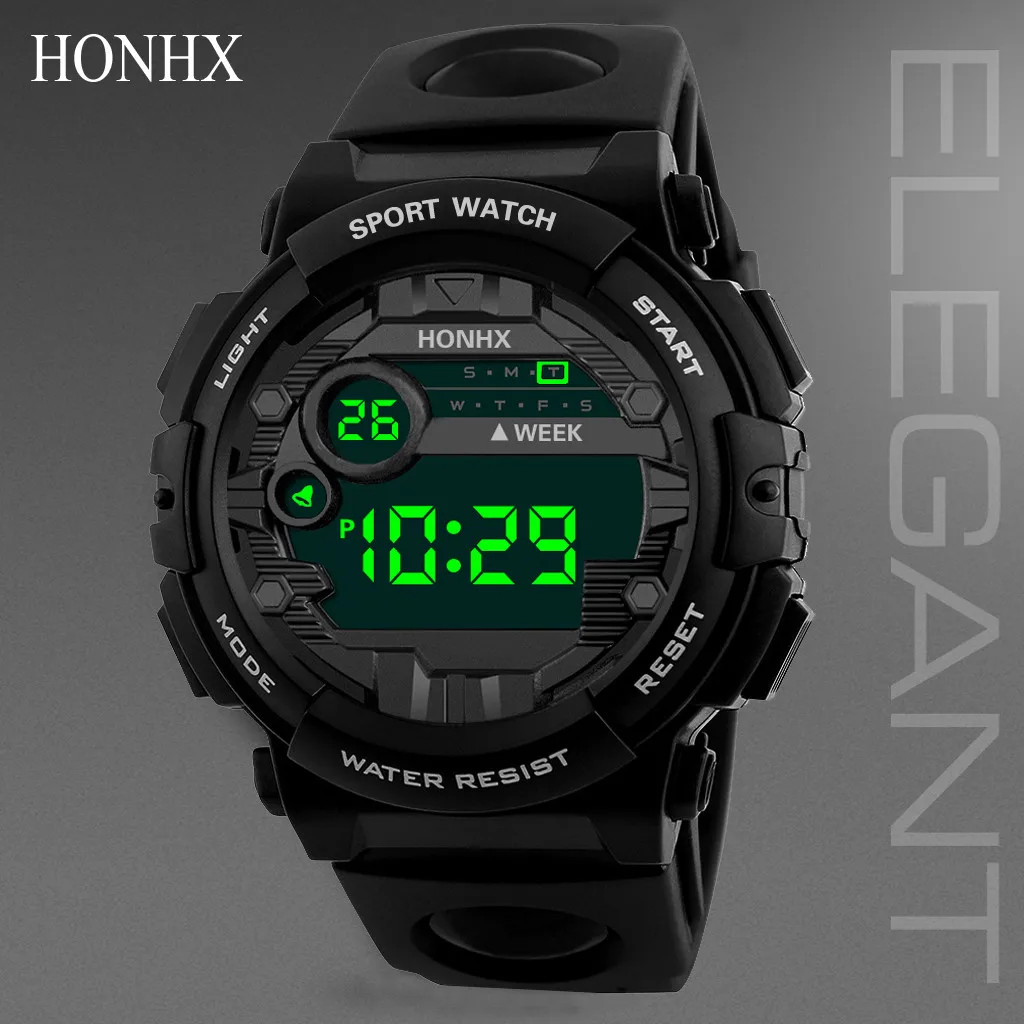 Фото Часы наручные Honhx роскошный Мужские цифровые светодиодные спортивные