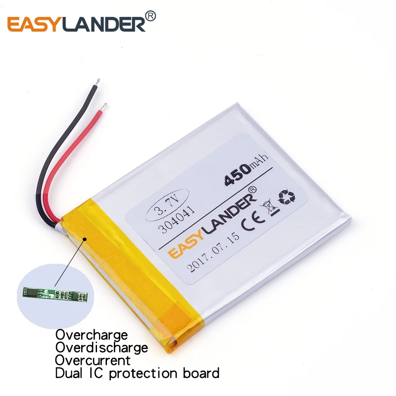 3 7 V 304041 450mAh литий-ионный полимерный аккумулятор 034041 304040 батареи
