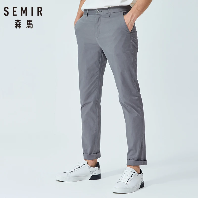Мужские повседневные брюки SEMIR однотонные прямые в Корейском стиле Новинка лета