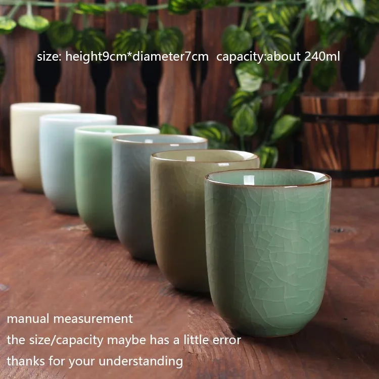 2 шт./лот 190 мл 240 чашка для чая Longquan Celadon Master Art воды посуда напитков эспрессо