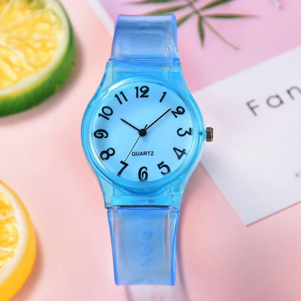 Женские кварцевые часы прозрачные Мультяшные милые женские наручные под платье