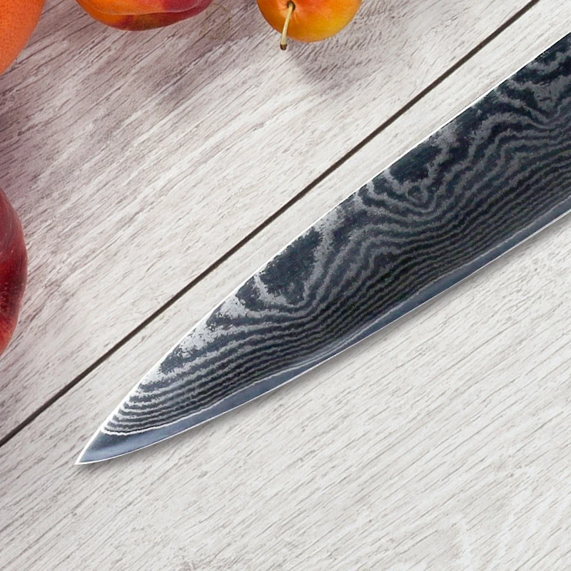 Нож кухонный из дамасской стали SUNNECKO VG10 японское лезвие 8 дюймов с деревянной