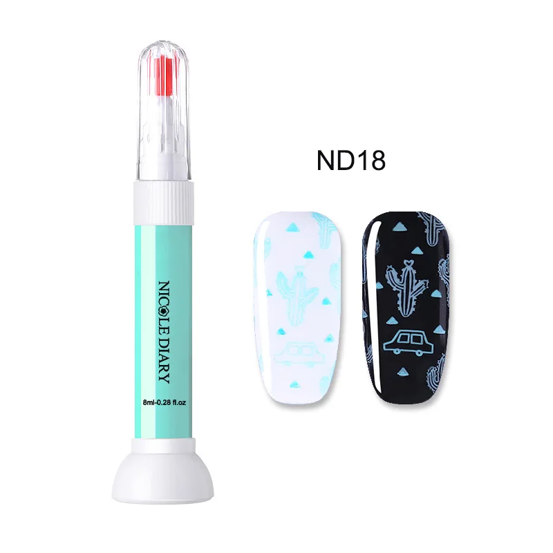 8ml ND018 NICOLE DIARY 9 мл стемпинг ногтей покрытие лак красочный дизайн ногтей пластина печать лак оболочка лак для ногтей - Цвет: 8ml ND018