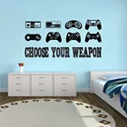 Съемная настенная наклейка, геймерская цитата, виниловая настенная наклейка для мальчиков, декор для комнаты, креативные игры, обои с контроллерами, наклейка AY1334