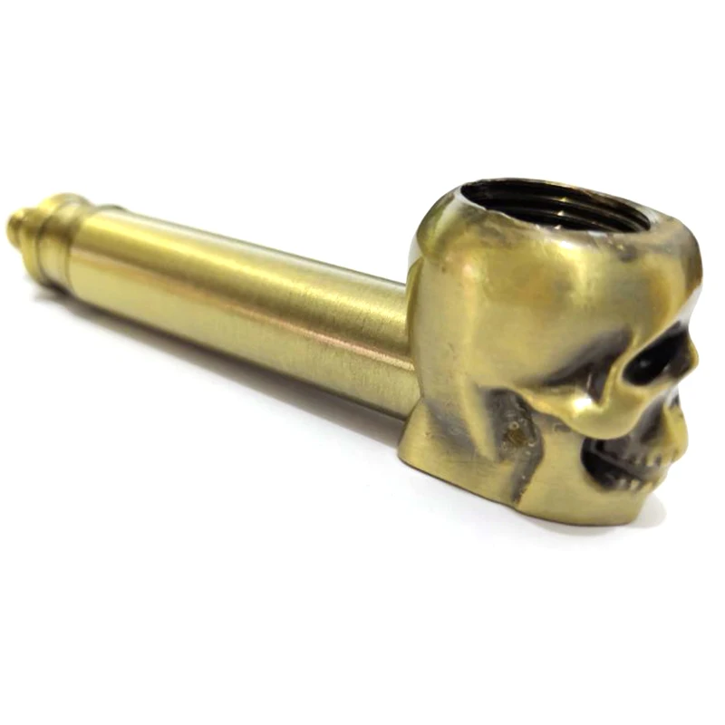 Metal Creativity Skull Classic Pipes Smoking Pipe Mouthpiece Filter Tobacco Pipe Cigar Narguile Grinder Smoke Cigarette Holder