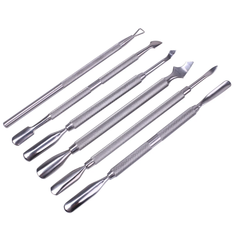 

1Pcs Stainless Steel Nail Cuticle Pusher Spoon Dead Skin UV Gel Remover Silver Dual-end Trimmer Pedicure Nail Art Tools