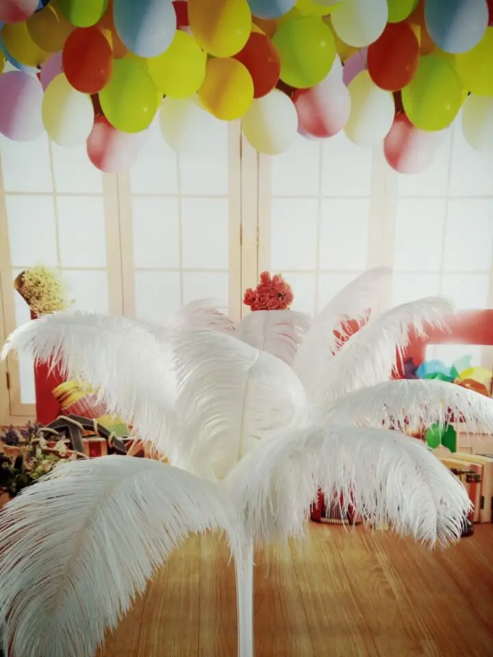 Бесплатная Доставка оптом 50 шт. красивые натуральные белые страусиные перья 14-16 дюймов/35-40 см Декоративные diy