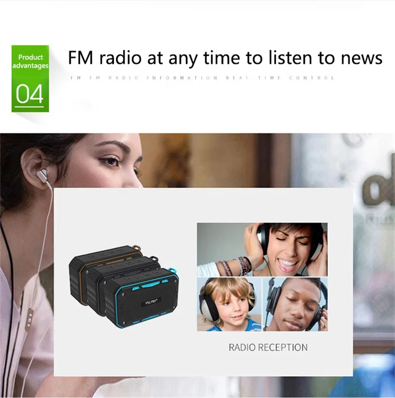 FELYBY Профессиональный S618 Мини Портативный Открытый беспроводной Bluetooth стерео динамик 3 цвета водонепроницаемый для спорта и телефона компьютера