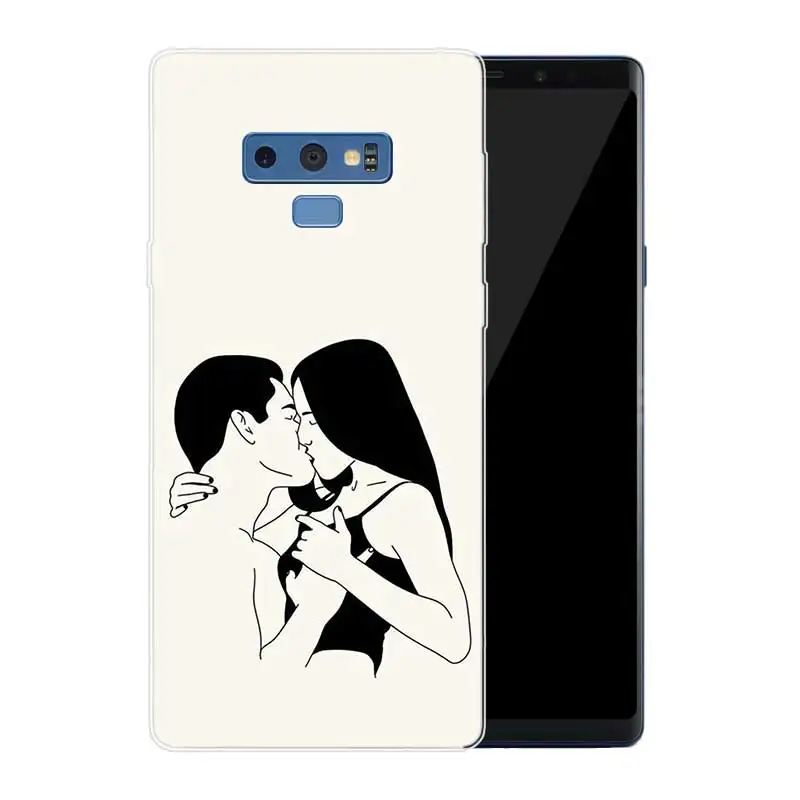 FGHGF Sketch Couple Transparent Soft Print Hull Shell Case For Samsung Galaxy Note 8 9 5 4 3 C5 C7 C8 C9 Cover Coque |