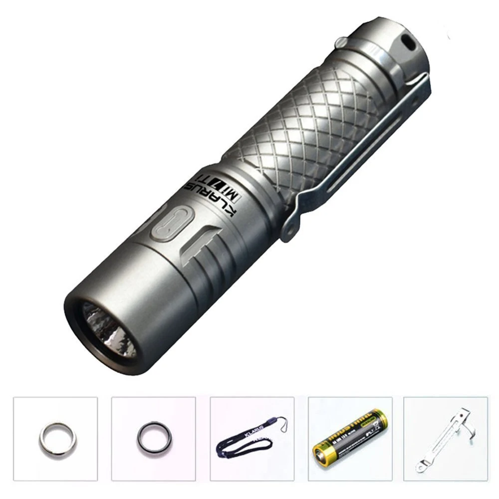 EDC фонарик KLARUS Mi7 Ti CREE XP L HI V3 светодиодный Макс. 700 люмен титановый металлический