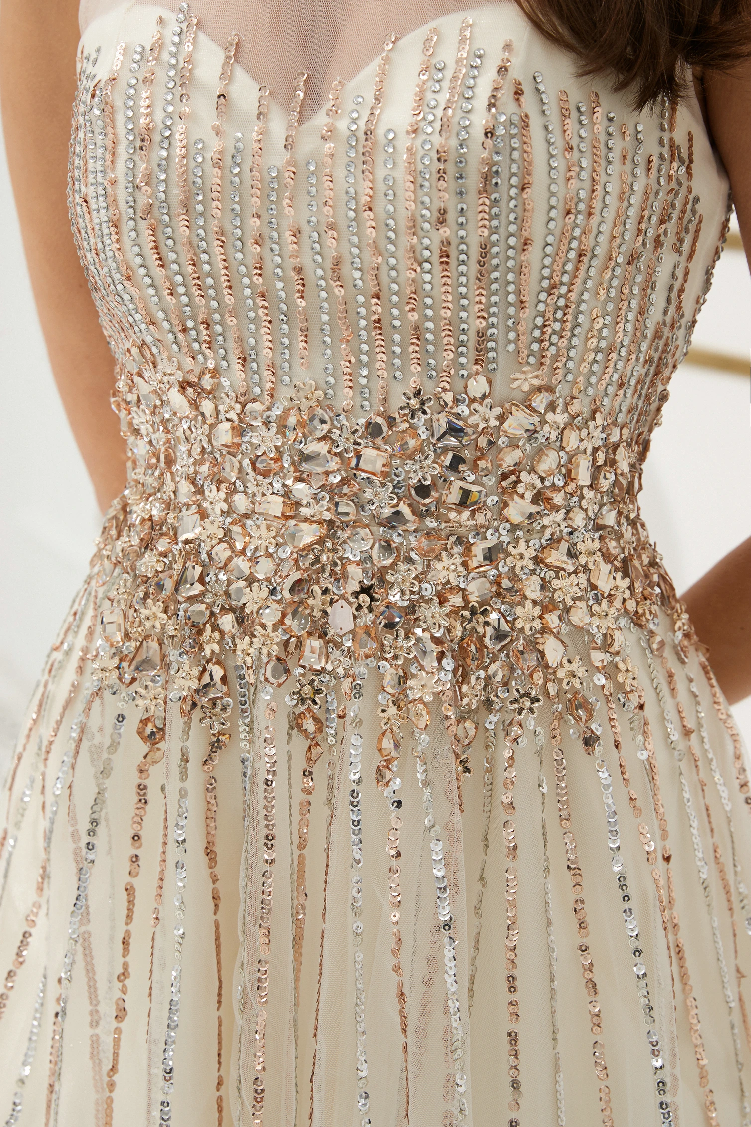 JaneVini Luxury Crystal Long Prom Dresses 2019 Sleeveless Sparkle Heavy Beading Dubai A Line Prom Gowns for Women Vestidos Gala