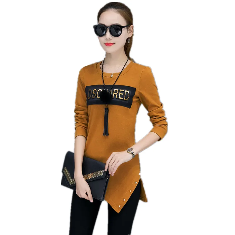 Женские топы однотонные плотные женские футболки Свободная Женская