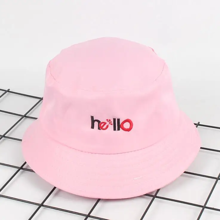 Новая Вышивка HELLO Bucket Hat летняя уличная туристическая Кепка Bob хип-хоп Gorros для