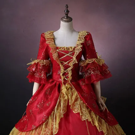 Может быть на заказ 2016 винтажное красное кружево танец 18 век королева Готический