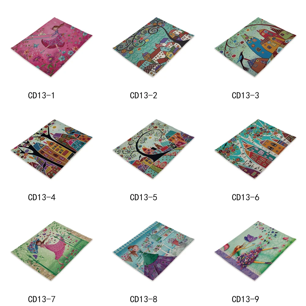 Скандинавские кухонные коврики цветочные американские столовые приборы чашки