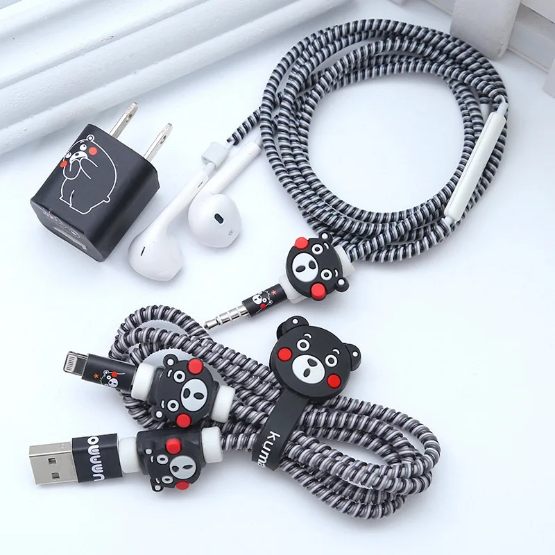 7 for iphone Набор для намотки кабеля Diy TPU спиральный usb-кабель для зарядки протектор провод для наушников защита для iPhone 5 5S 6 7 8 наклейки для зарядного устройства - Цвет: 7 for iphone
