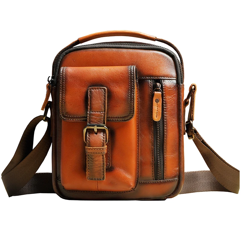 Оригинальная кожаная мужская модная повседневная сумка тоут мессенджер