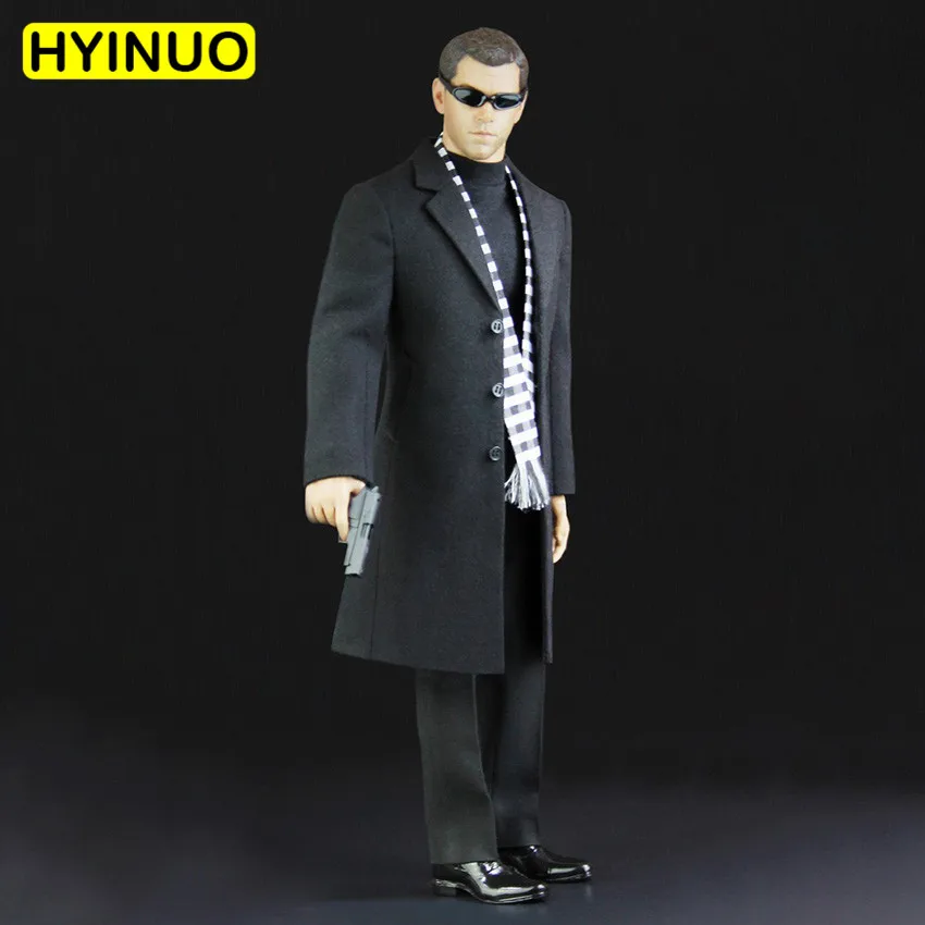 

1/6 Scale Men Agent Leather Suit Male Agent of Overcoat Suits Clothes Clothing Suit Set Model for 12''Action Figure Body