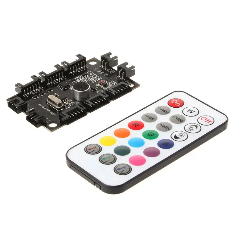 Регулируемый музыкальный компьютер ПК RGB охлаждающий вентилятор контроллер