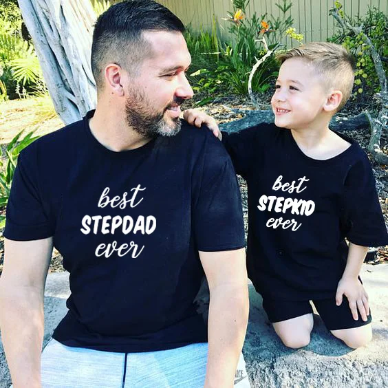 Camiseta de verano a juego con el mejor Stepdad de la historia/Best Stepkid, padre e hijo/hija, ropa familiar, 1 unidad-0