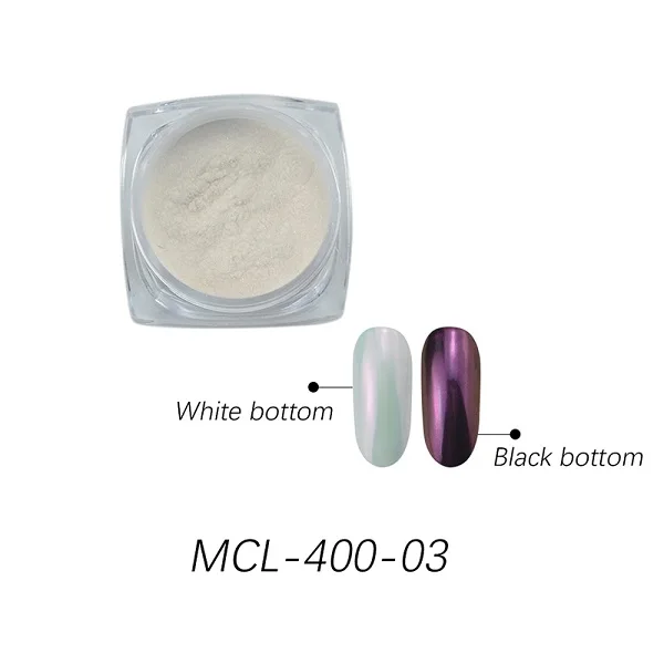 MCL-400-03 1 коробка голографическое зеркало-Хамелеон жемчужная оболочка для ногтей Порошковые блестки DIY Дизайн ногтей хром пигмент пыль инструмент для украшения маникюра - Цвет: MCL-400-03