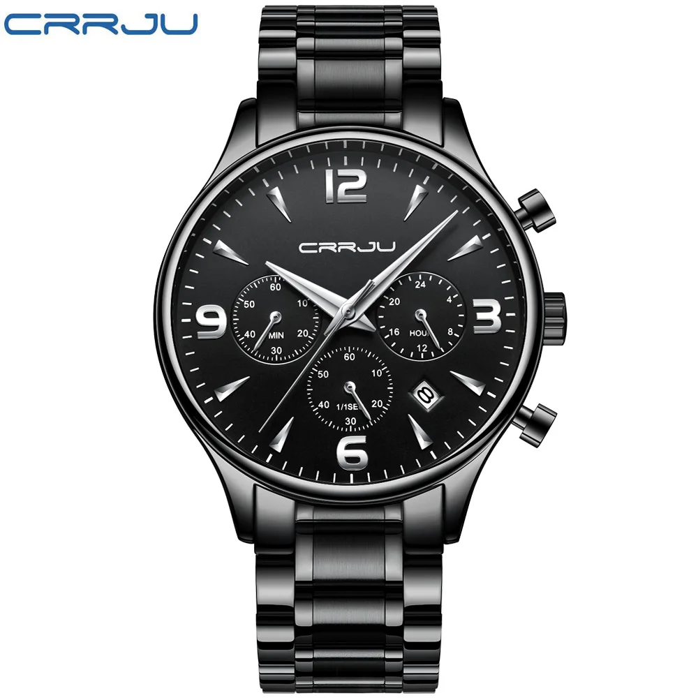 Relogio Masculino CRRJU Лидирующий бренд роскошные мужские спортивные часы с хронографом