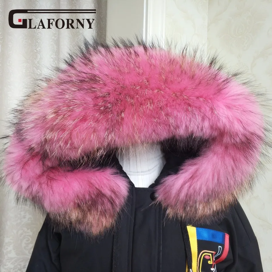 FXFURS 2020 модный новый большой меховой воротник из енота капюшон шарф с капюшоном