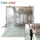 Фон для фотосъемки Funnytree, винтажный белый фоновый рисунок в форме столба и листьев, фоны для свадьбы и осени, фоны для студийной фотосъемки, фотосессия, Фотофон