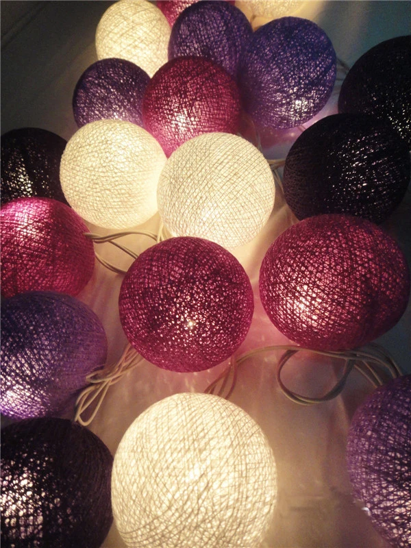 Гирлянды из хлопковых шариков вечеринка патио Рождество свадьба спальня Декор