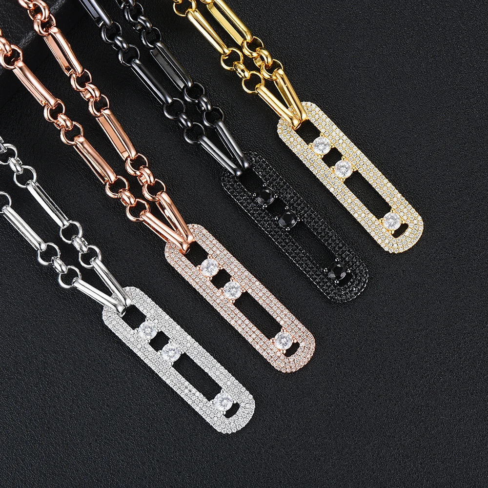 

GODKI Luxury Geometry Link Stackable Pendant Necklace Beautiful Full Cubic Zircon Fashion Charm Women Party Jewelry Gift 2022