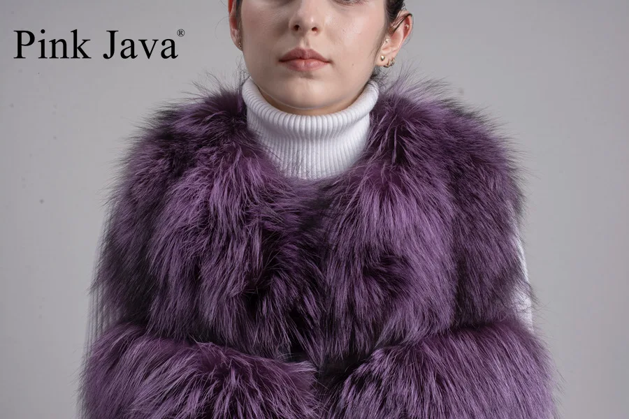 Розовый java QC8001 Новое поступление натуральный Лисий Мех Жилеты Куртки для зимы