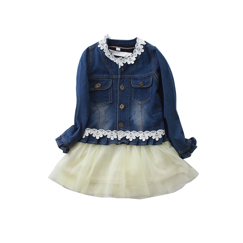 Новая весенняя джинсовая куртка для девочек комплект из двух предметов