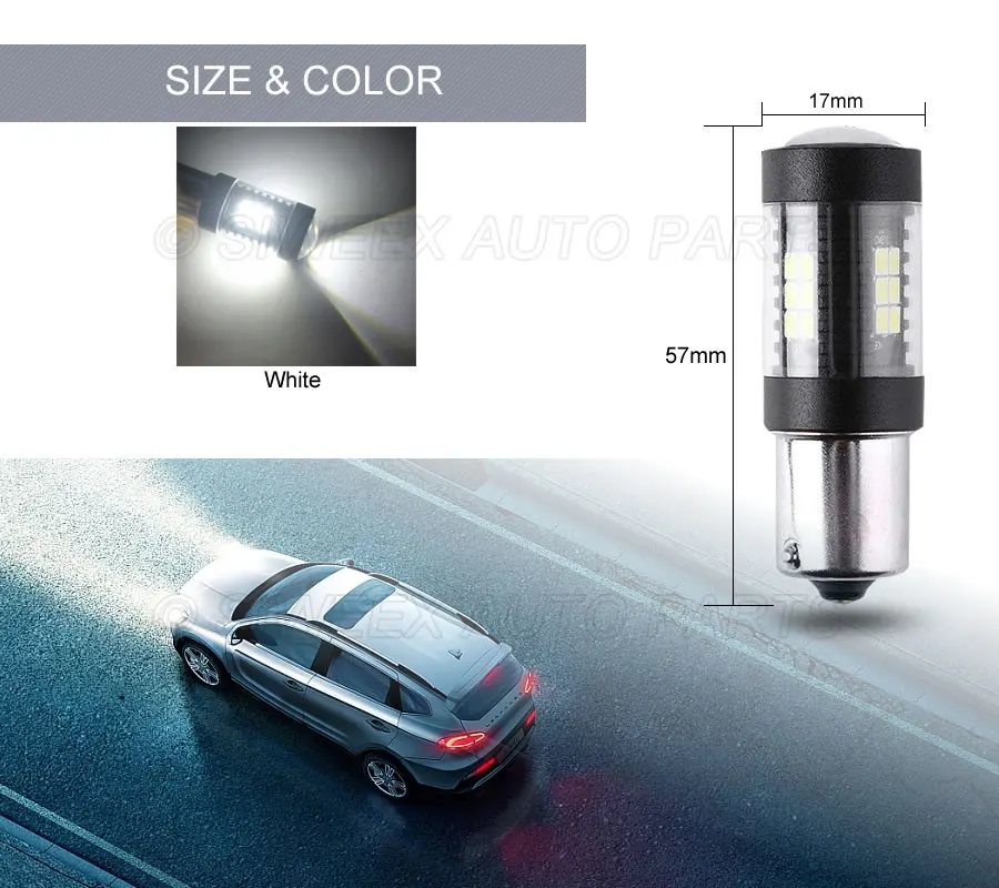 1 шт. 1156 BA15S светодиодный лампы P21W 3030 21 SMD хвост сзади светильник обратный тормоза