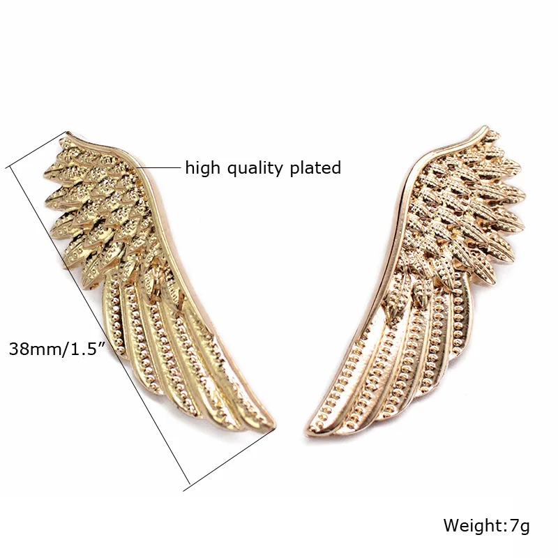 Fashion Popular Gold Silver Color Wings Collar Pin Sweater Shirt Brooches for Women Angel Wing Cute Girl Punk Jewelry
