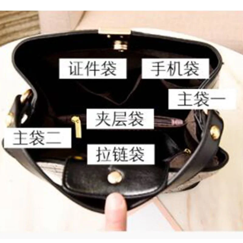 

Retro Alligator Bucket Bags Women Crocodile Pattern Handbag Capacity Casual Crocodile Shoulder Messenger Bags Ladies PU Purse