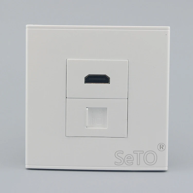 SeTo 86 Тип один порт локтя вставка HDMI + RJ45 Cat6 сетевая панель настенная Разъем Keystone