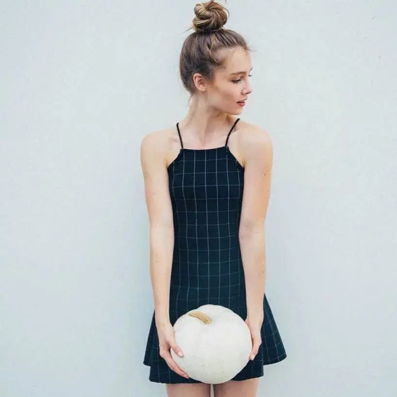 Винтажное сексуальное клетчатое летнее платье женское модное праздничное с