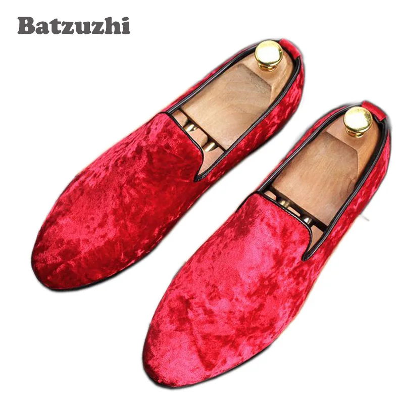 Luxury Men Shoes Red Leather Men's Casual Shoes Handmade Comfortable Breathable Men Loafers Party Dress Shoes Male Personality