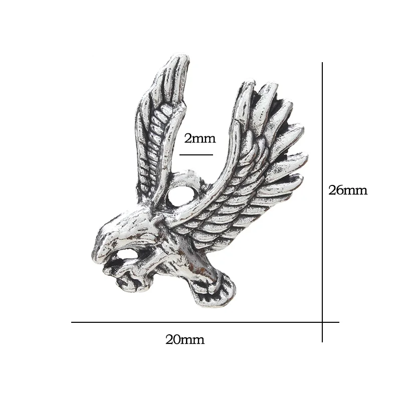 10 шт./лот гламурный Серебряный Хищник Орел-мужской браслет с кулоном на удачу