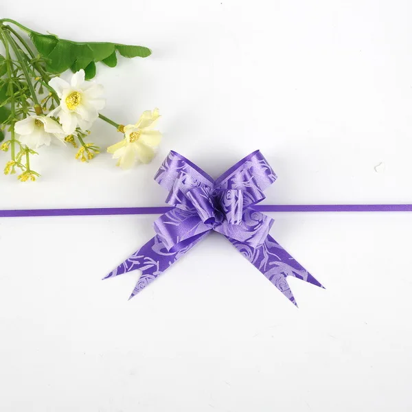 dark purple 10 шт. 35-46 см розы тянуть лук ленты Подарочная коробка Упаковка для DIY ленты вытягивания цветка Свадебные Рождественские украшения Поставки - Цвет: dark purple