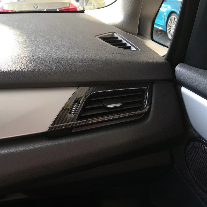 Carbon Fiber Style ABS Side Air Conditioning Vent Outlet Frame Trim For BMW 2 Series F45 F46 218i 220i 2015-2018 Car Accessories |