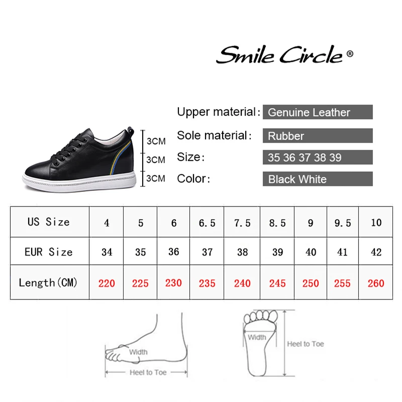 Женские кроссовки Smile Circle осенние на танкетке из натуральной кожи шнурках