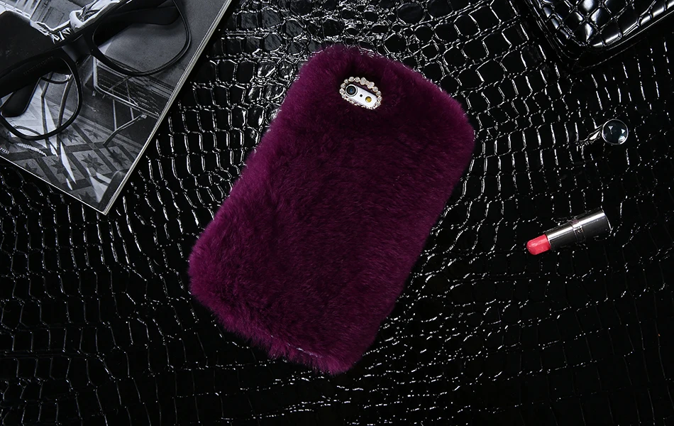 Роскошный 3D чехол с кроличьим мехом для iPhone 11 X XR XS Pro Max мягкий пушистый плюшевый 8 7