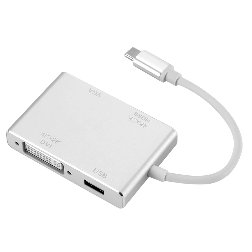 Кабель-адаптер 4 в 1 USB 3 C HDMI-совместимый VGA DVI 0 | Электроника