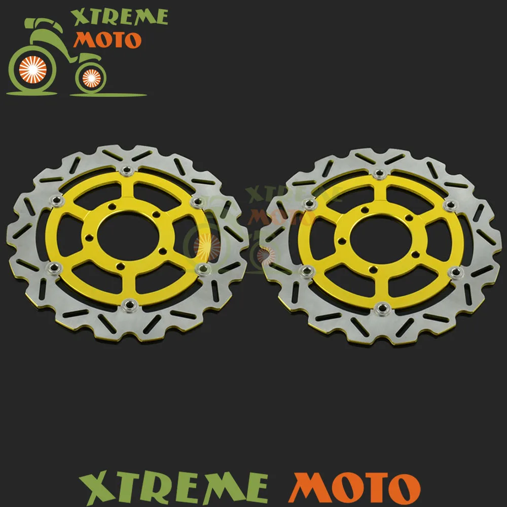 

2Pcs Gold Motorcycle Front Floating Brake Disc Rotor For Kawasaki ZX6R Ninja Z800 ZX10R ZX14R GTR1400 ZZR 1400 ZG1400